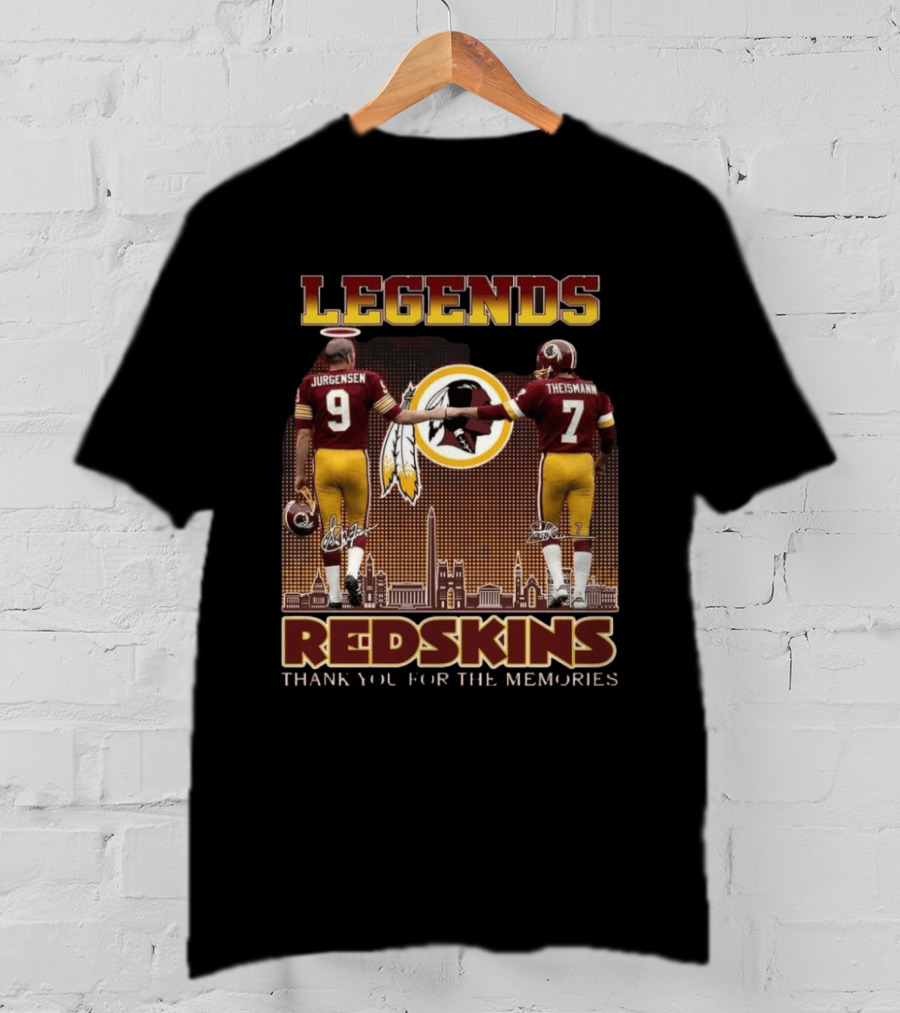 Legends Jurgensen Theismann Redskins Thank You For The Memories T-Shirt