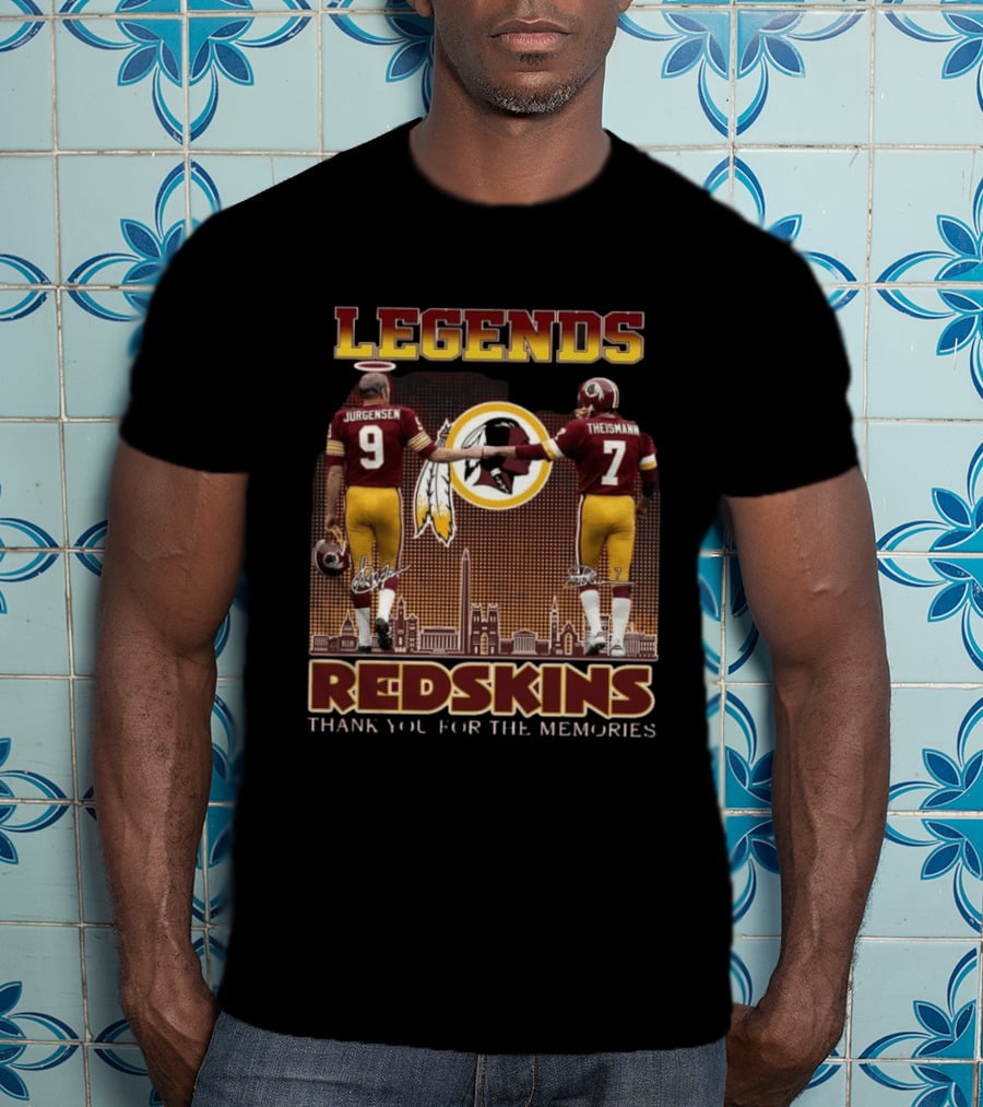 Legends Jurgensen Theismann Redskins Thank You For The Memories T-Shirt