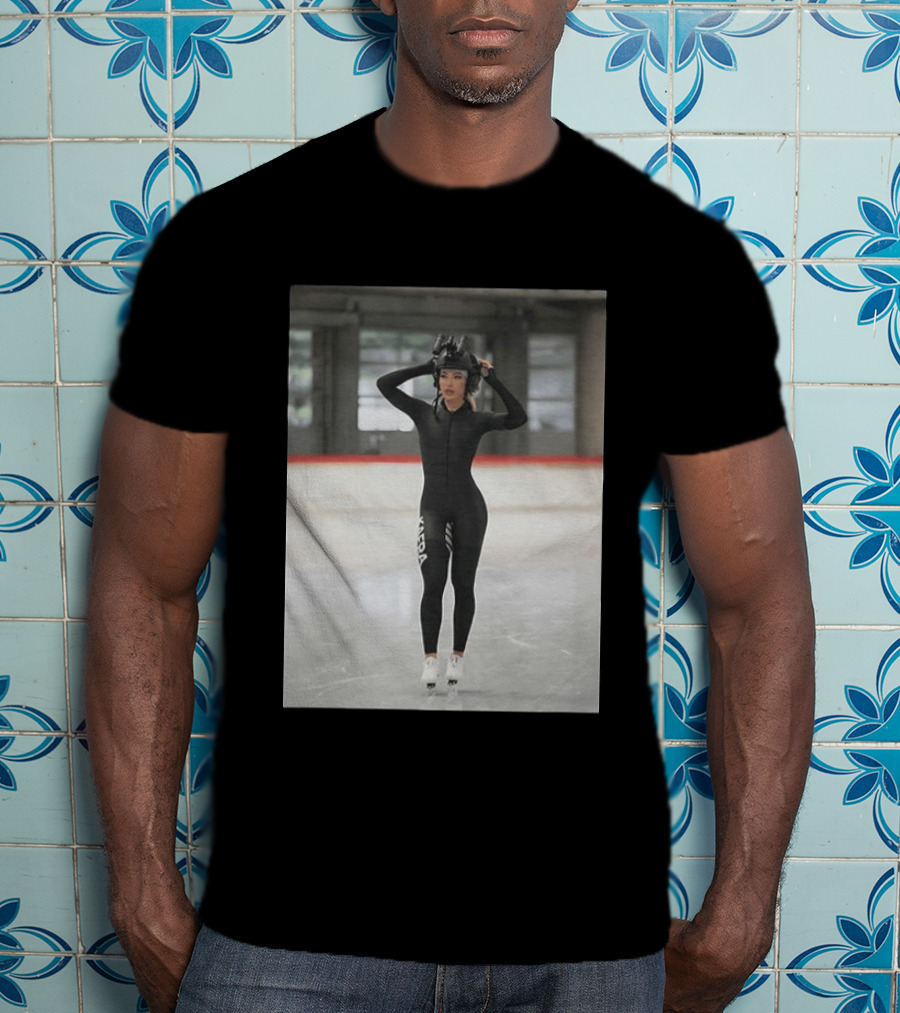 Jutta Leerdam Speed Skating Night Vision Helmet And Suit Ice Rink T-Shirt