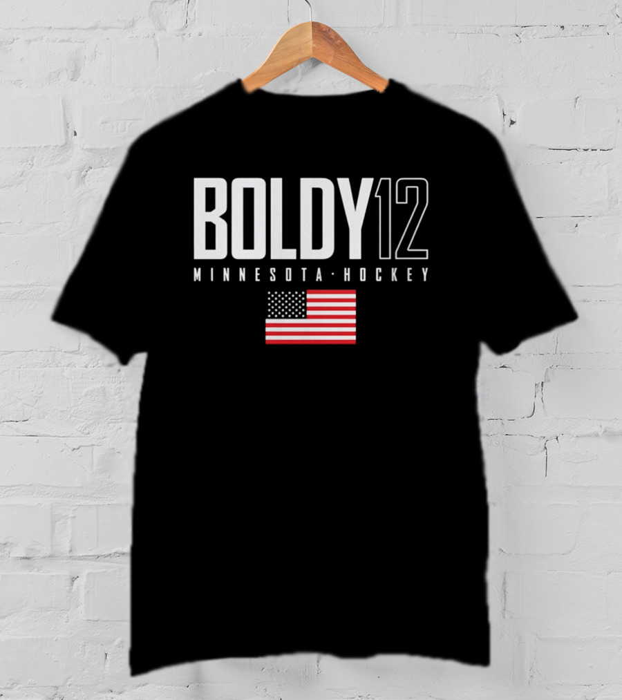 BOLDY 12 Minnesota Hockey USA Flag T-Shirt