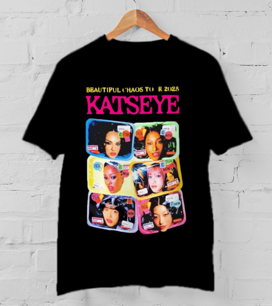 Beautiful Chaos Tour 2025 Katseye Selfie Expressive Portraits 90s Pop T-Shirt