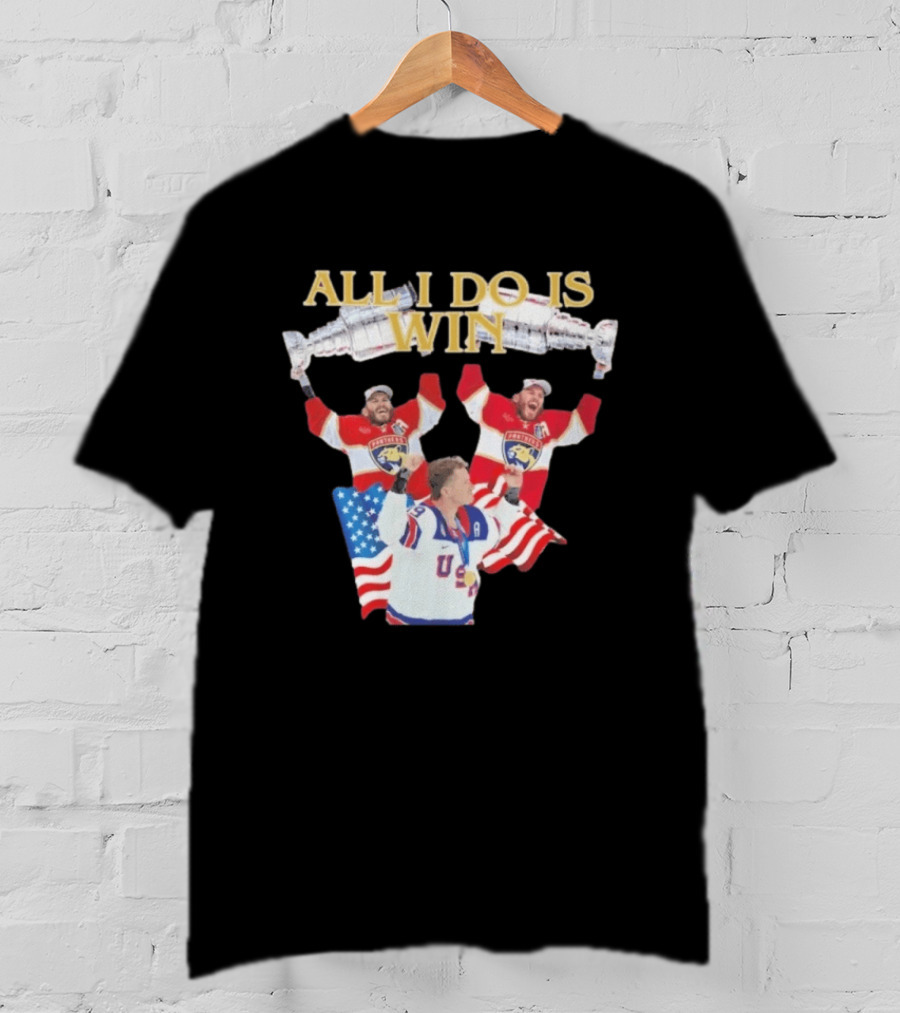 All I Do Is Win Matthew Tkachuk USA Hockey Panthers Flag T-Shirt