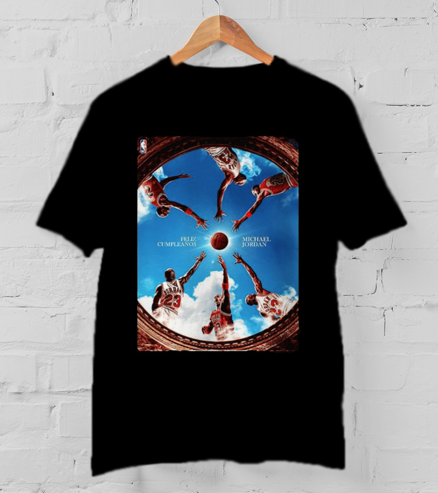 Feliz Cumpleaños Michael Jordan Basketball Reach Sky 23 T-Shirt