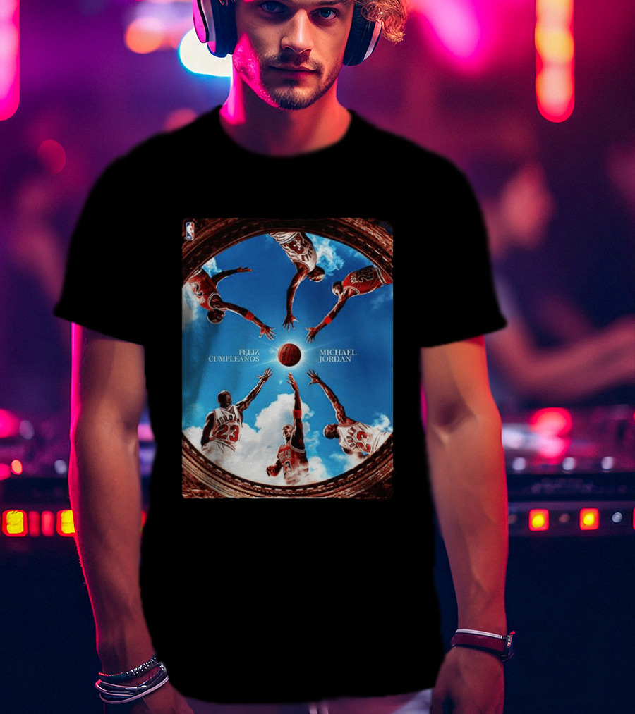 Feliz Cumpleaños Michael Jordan Basketball Reach Sky 23 T-Shirt