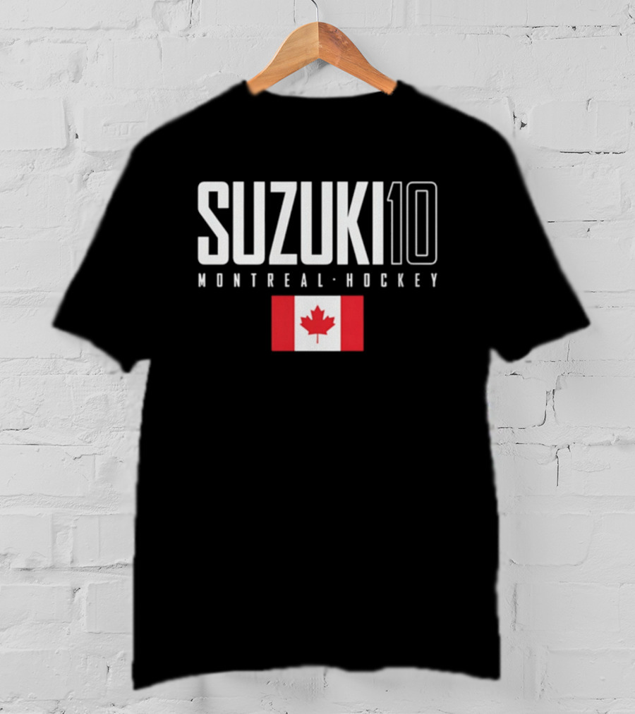 Montreal Hockey Suzuki 10 Canada Flag T-Shirt