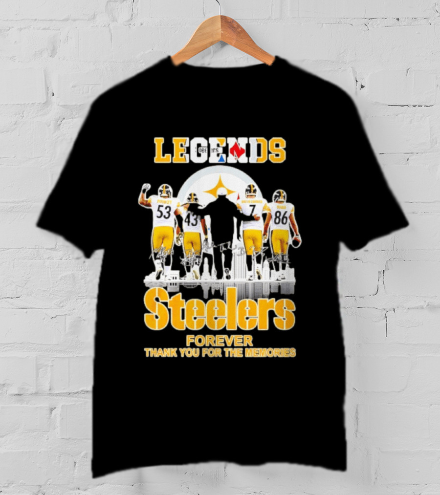 Steelers Legends Forever Thank You For The Memories City Skyline T-Shirt