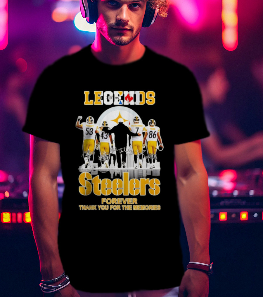 Steelers Legends Forever Thank You For The Memories City Skyline T-Shirt