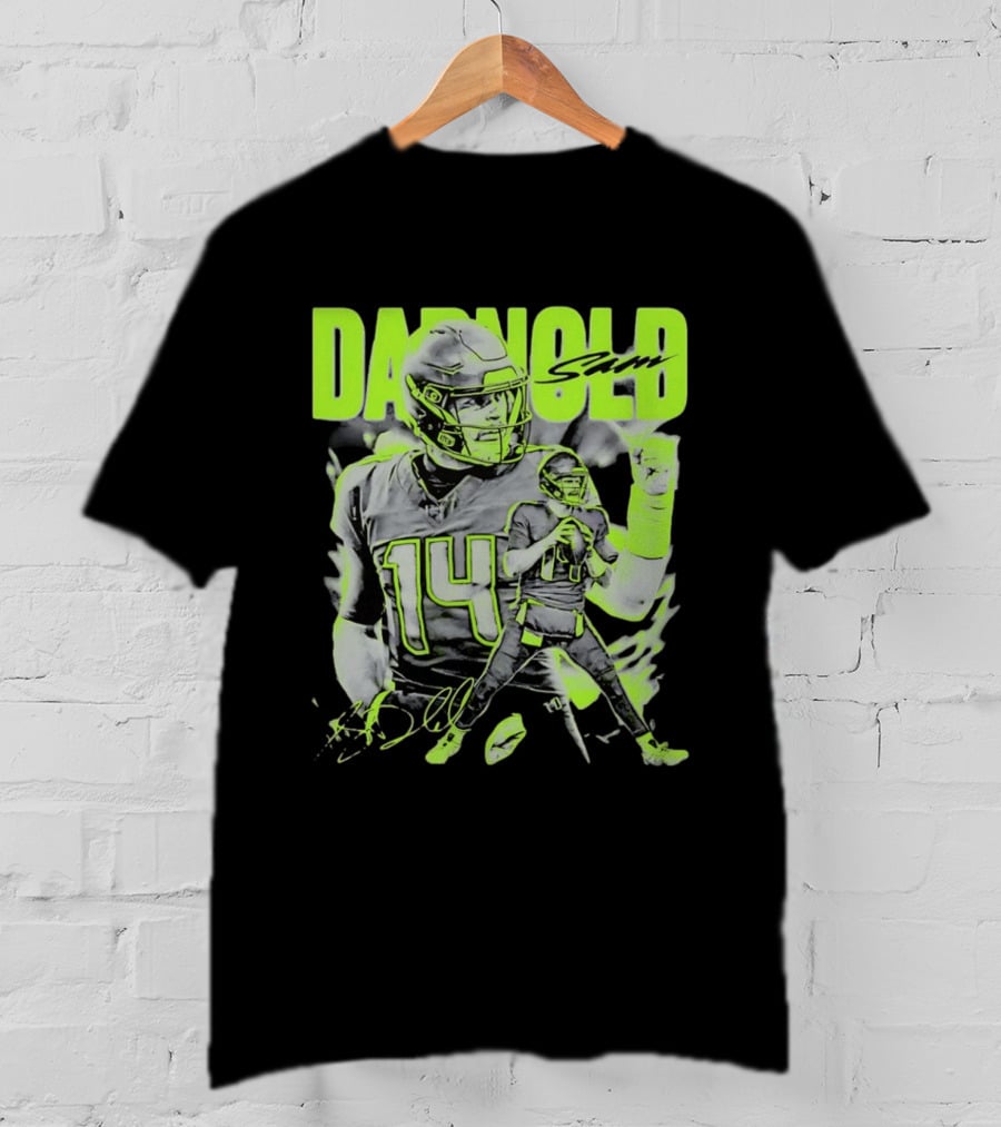 Sam Darnold Seattle Number 14 Neon Sports T-Shirt