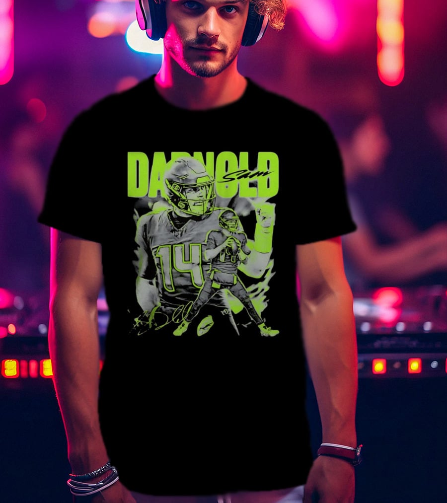 Sam Darnold Seattle Number 14 Neon Sports T-Shirt