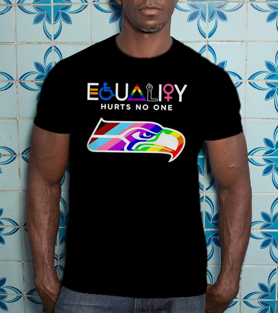 Seattle Seahawks Equality Hurts No One Inclusive Pride T-Shirt
