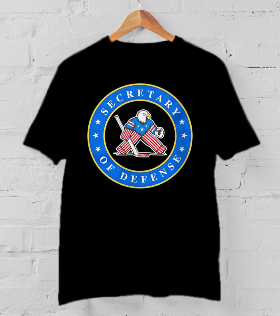 Secretary Of Defense USA Hockey Bald Eagle Goalie Stars Stripes T-Shirt
