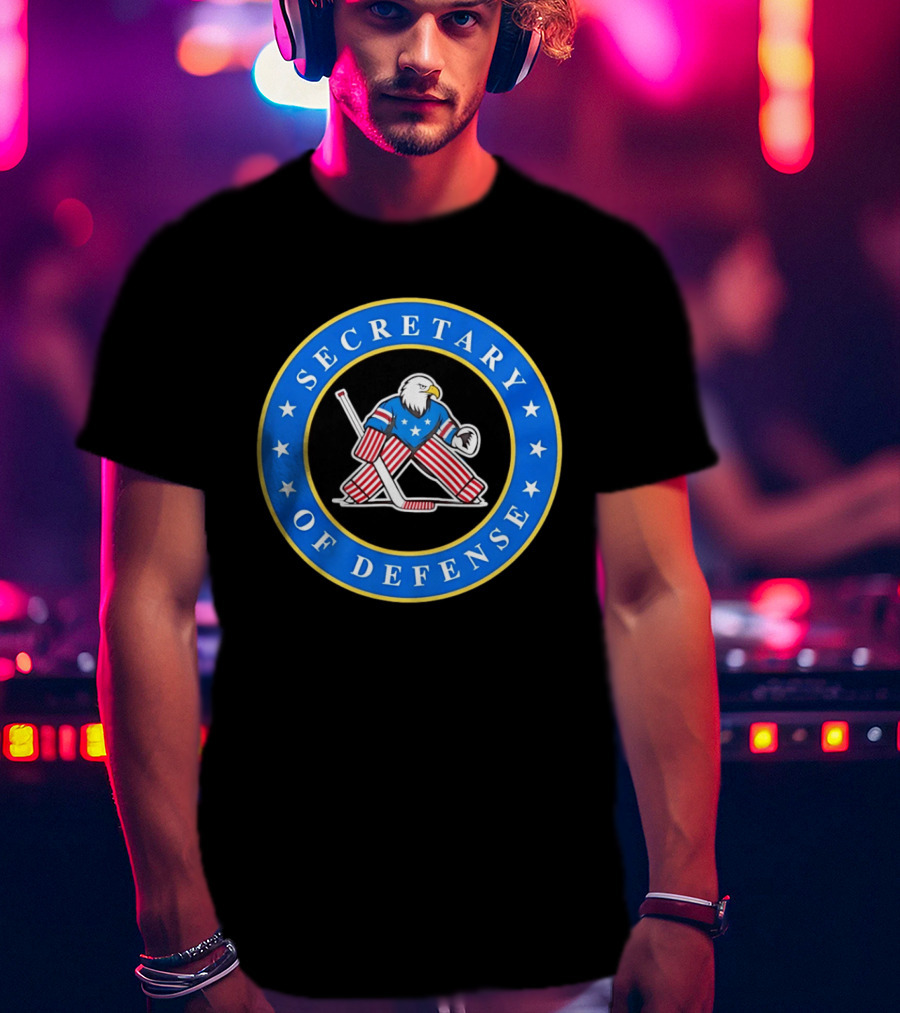 Secretary Of Defense USA Hockey Bald Eagle Goalie Stars Stripes T-Shirt
