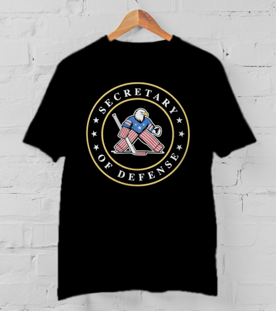 SECRETARY OF DEFENSE Hockey Goalie Eagle Patriotic American Stars And Stripes T-Shirt