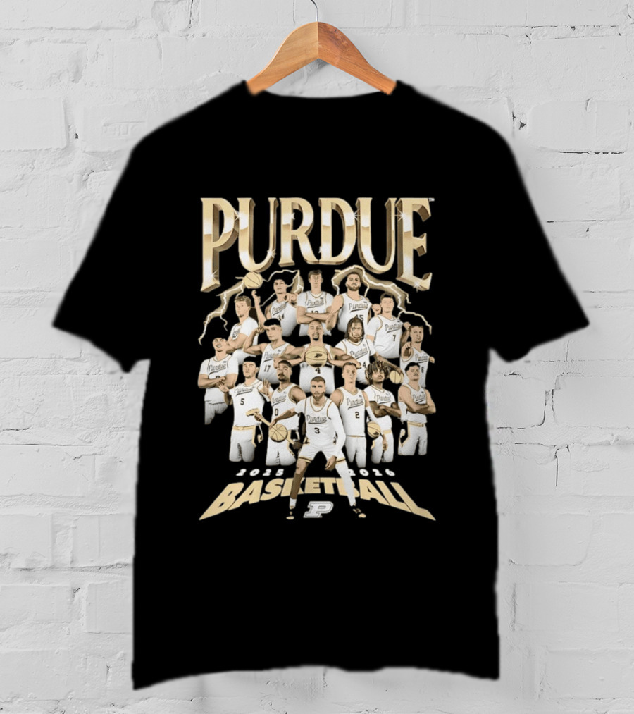 Purdue Boilermakers 2025 2026 Basketball Team Players Collage T-Shirt