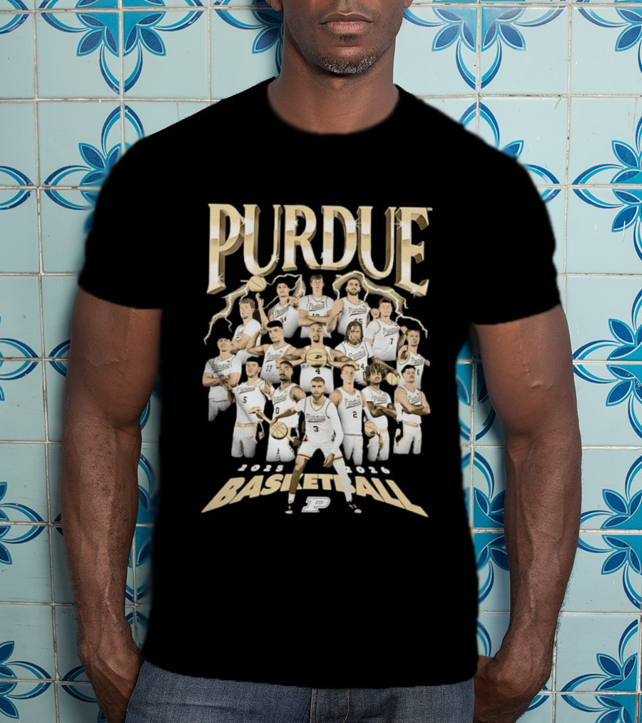 Purdue Boilermakers 2025 2026 Basketball Team Players Collage T-Shirt