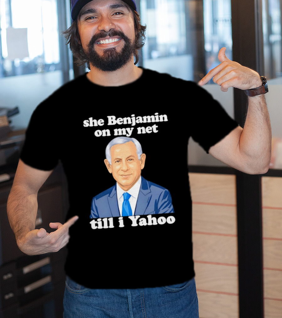 She Benjamin On My Net Till I Yahoo Cartoon Benjamin Portrait Blue Suit T-Shirt