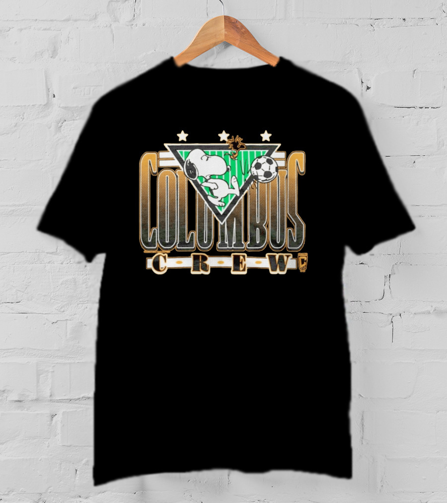 Peanuts Snoopy Columbus Crew Soccer Cartoon Collaboration T-Shirt
