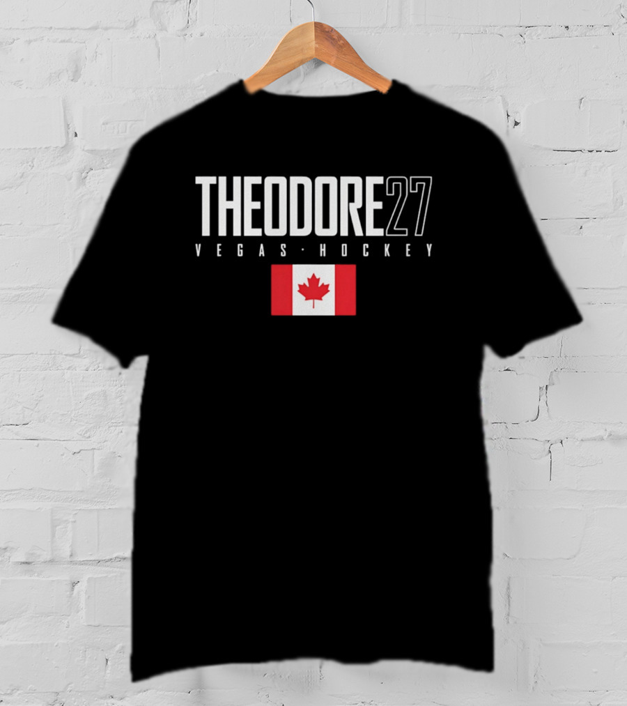Theodore 27 Vegas Hockey Canada Flag T-Shirt