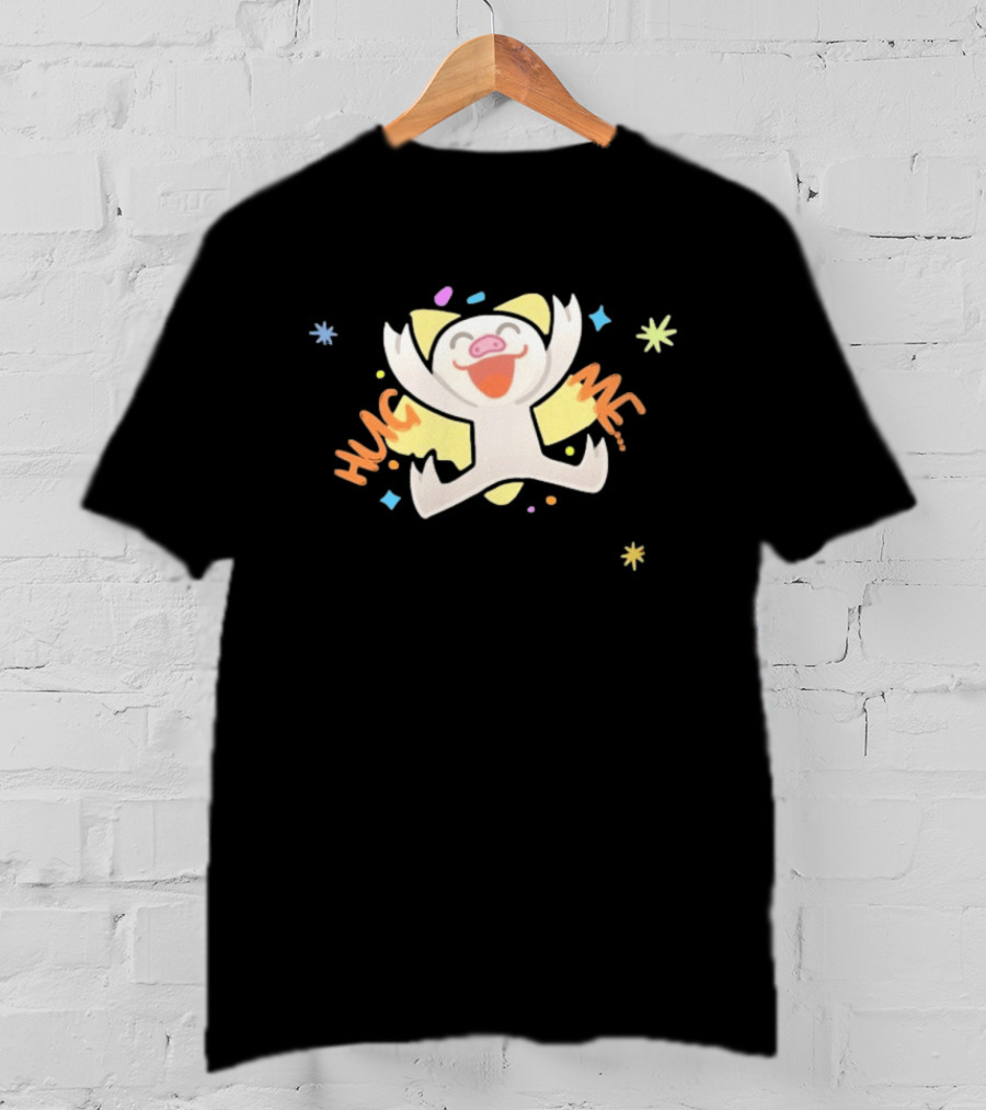 Shovda Hug Me Cute Cartoon Pig With Colorful Stars And Burst T-Shirt