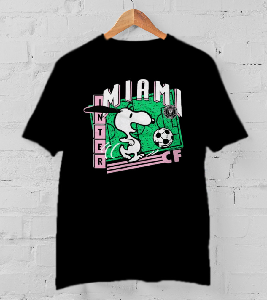 Inter Miami CF Snoopy Soccer Peanuts Collaboration T-Shirt