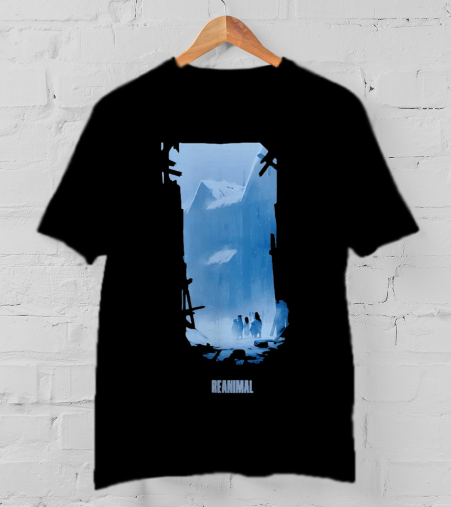 Reanimal Gate Snowy Mountain Scene With Penguins T-Shirt