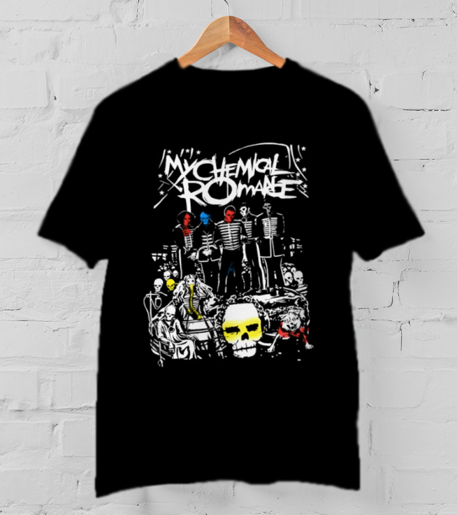 Skeletons My Chemical Romance Three Cheers Graffiti Rock T-Shirt