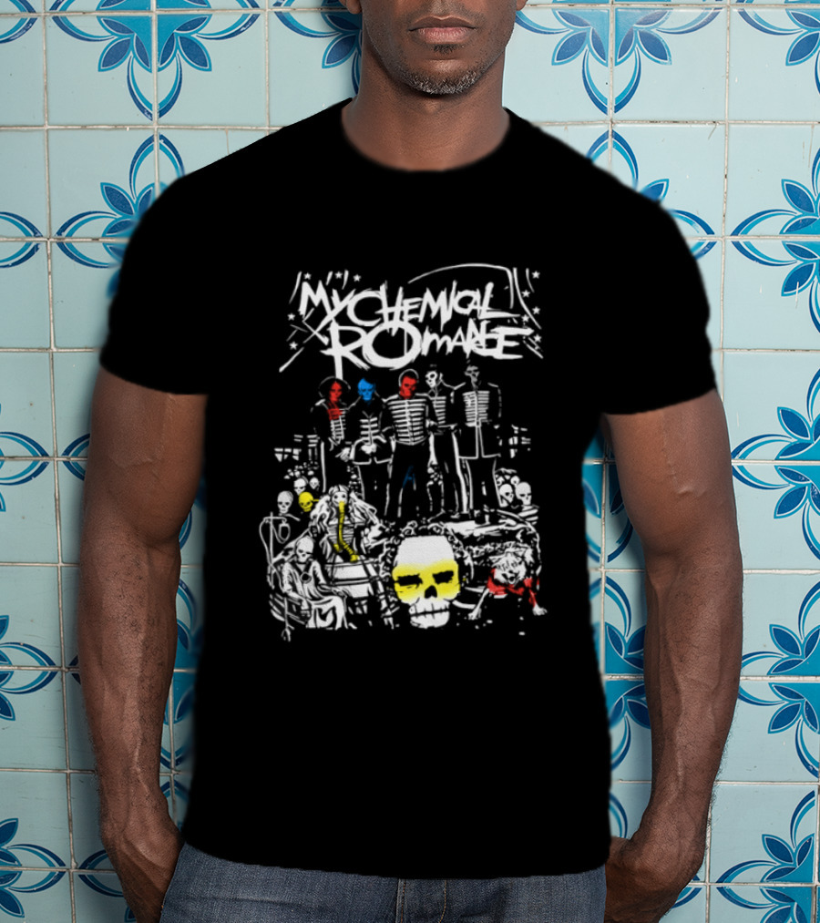 Skeletons My Chemical Romance Three Cheers Graffiti Rock T-Shirt