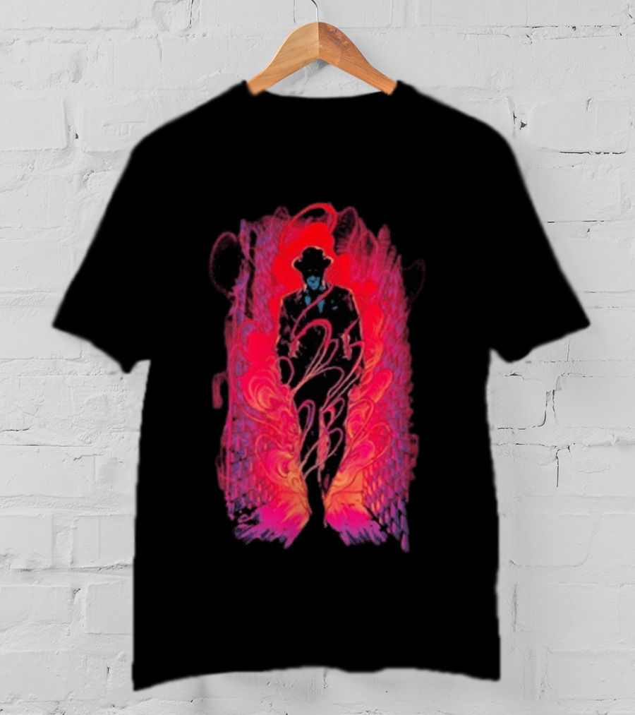SmallAnt Alleyway Vibrant Silhouette With Swirling Neon T-Shirt