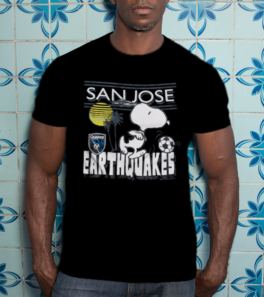 San Jose Earthquakes Snoopy Peanuts Soccer Collaboration T-Shirt