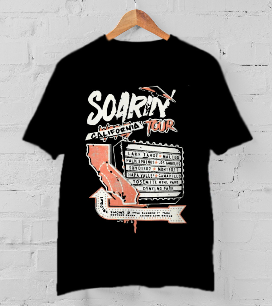 Soarin California Tour 2026 California Map And Airplane T-Shirt