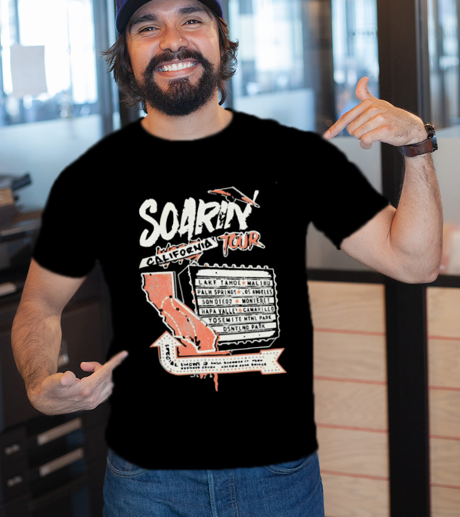 Soarin California Tour 2026 California Map And Airplane T-Shirt