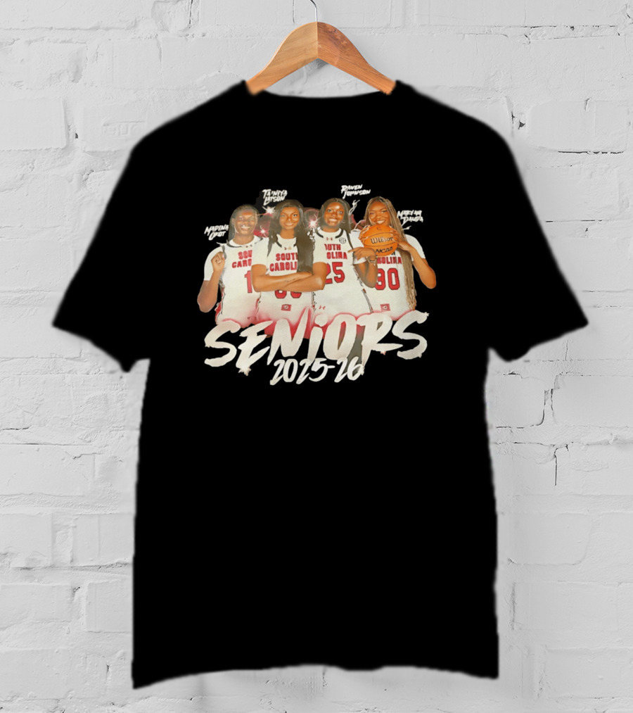 South Carolina Women's Basketball Seniors 2025 26 Aiysha Davis Joyce Tanya Latson Marina Okafor Nneka Nadarai T-Shirt