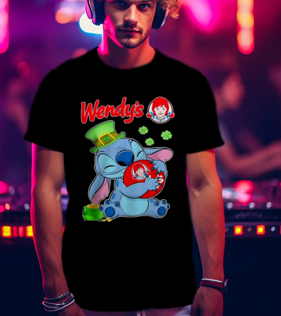 Wendy's Leprechaun Hat Stitch Hugging St Patricks Day T-Shirt