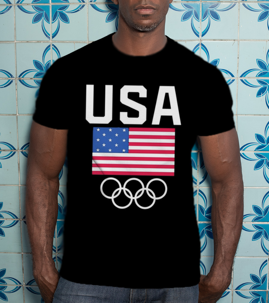 USA Flag Olympic Rings Team USA T-Shirt