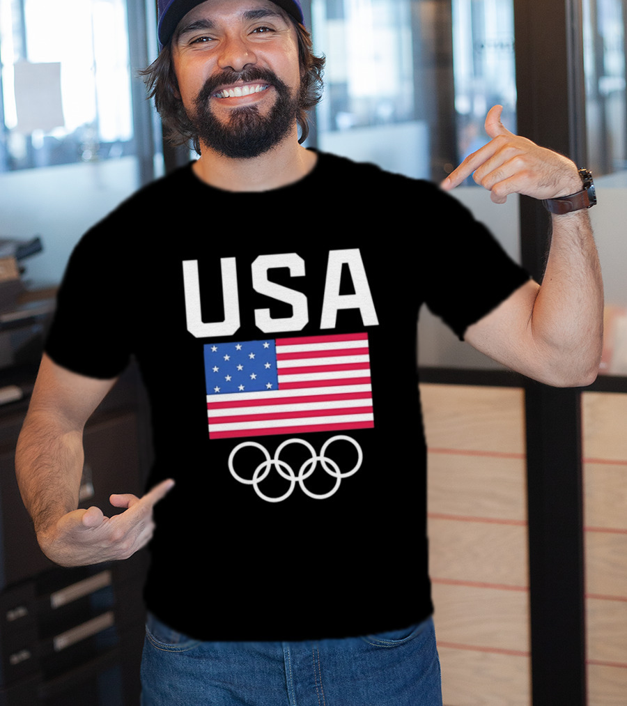 USA Flag Olympic Rings Team USA T-Shirt