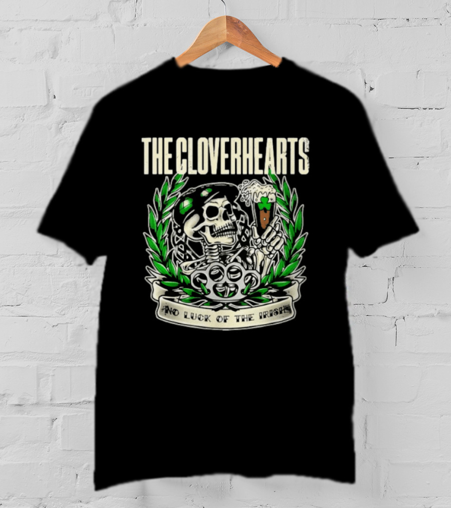 The Cloverhearts No Luck Of The Irish Skull And Beer Crest T-Shirt