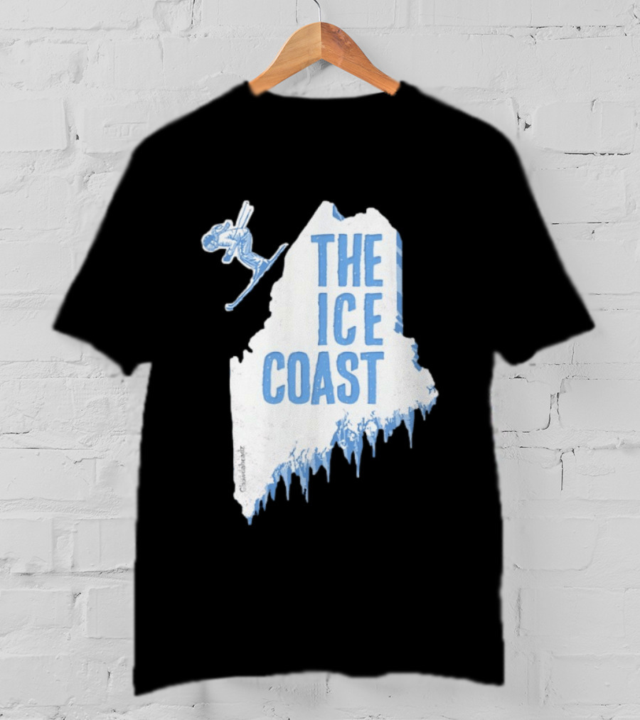 The Ice Coast Skier Jumping Map T-Shirt