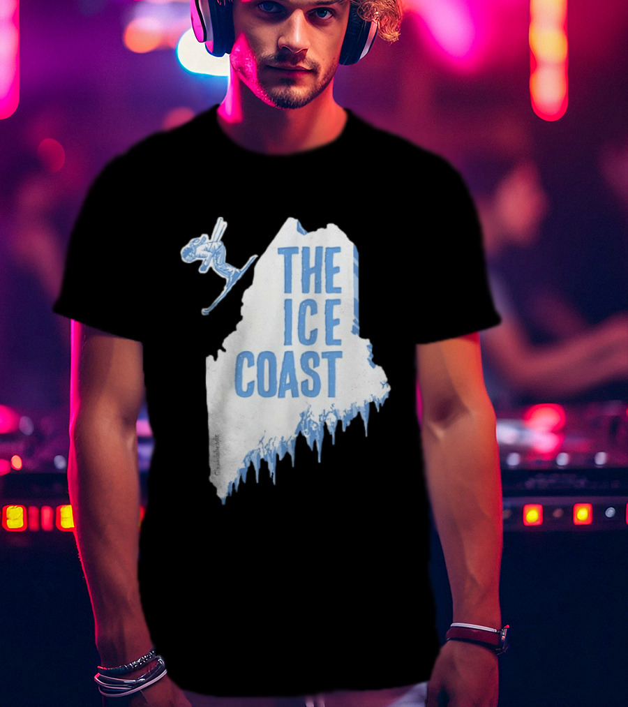 The Ice Coast Skier Jumping Map T-Shirt