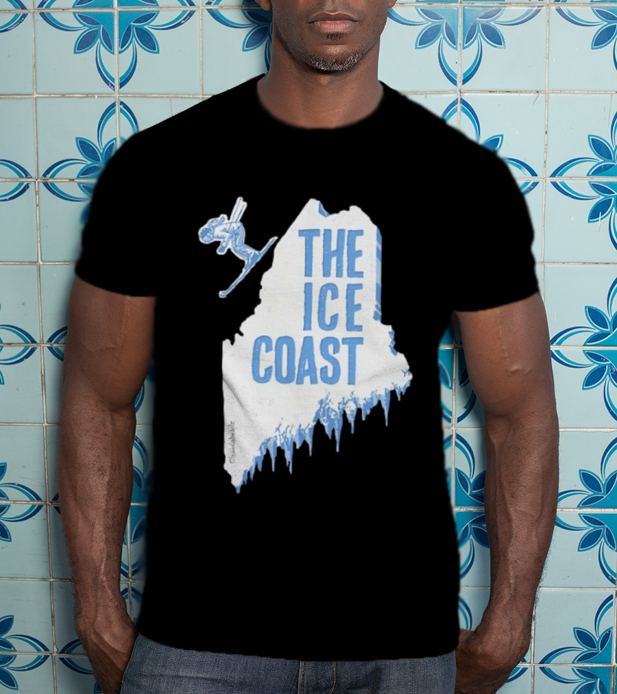 The Ice Coast Skier Jumping Map T-Shirt