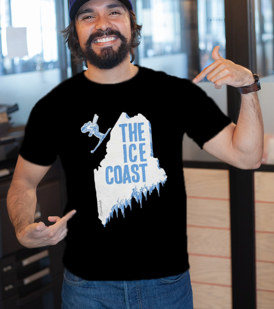 The Ice Coast Skier Jumping Map T-Shirt