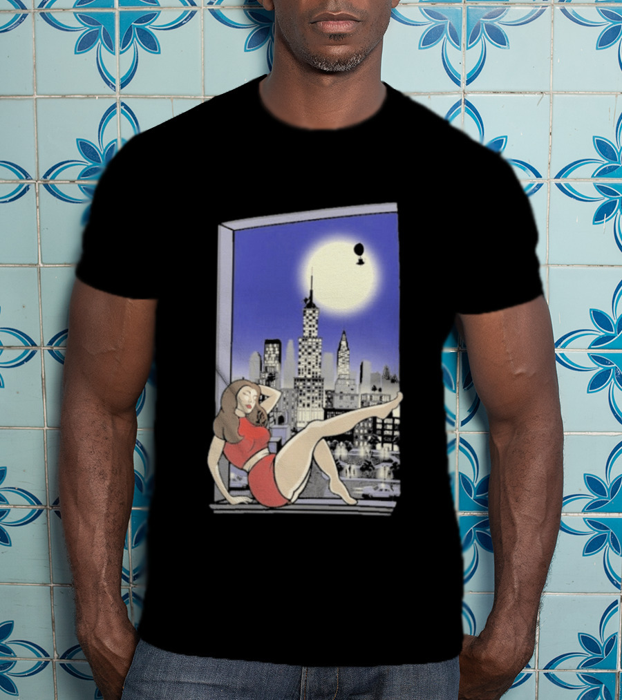 Pauline TheSpaceVixen Urban Moonlit Cityscape T-Shirt