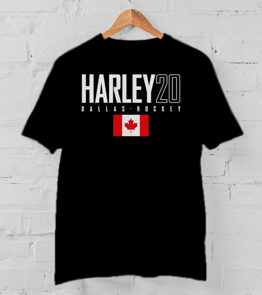 Harley 20 Dallas Hockey Canada Flag T-Shirt