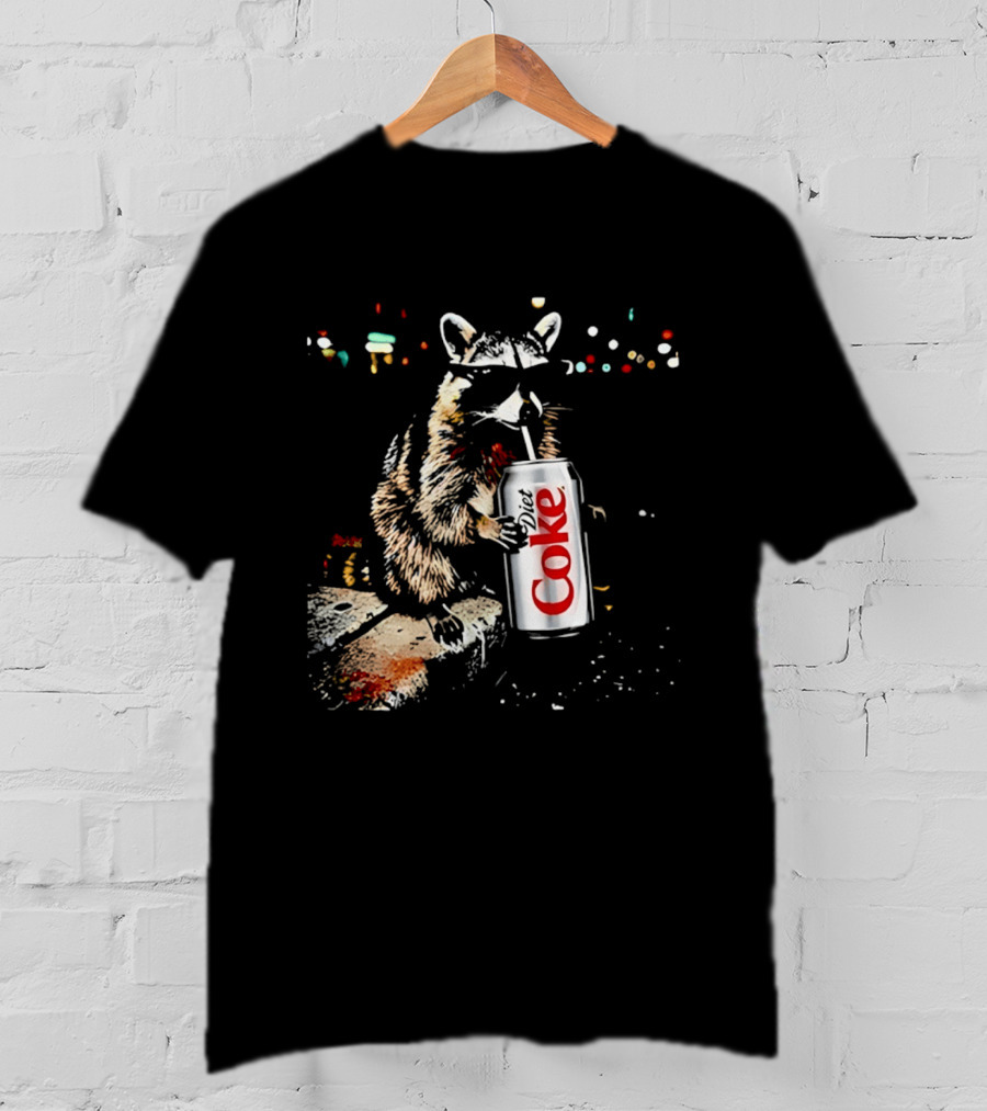 Three Raccoons Holding Diet Coke Can T-Shirt