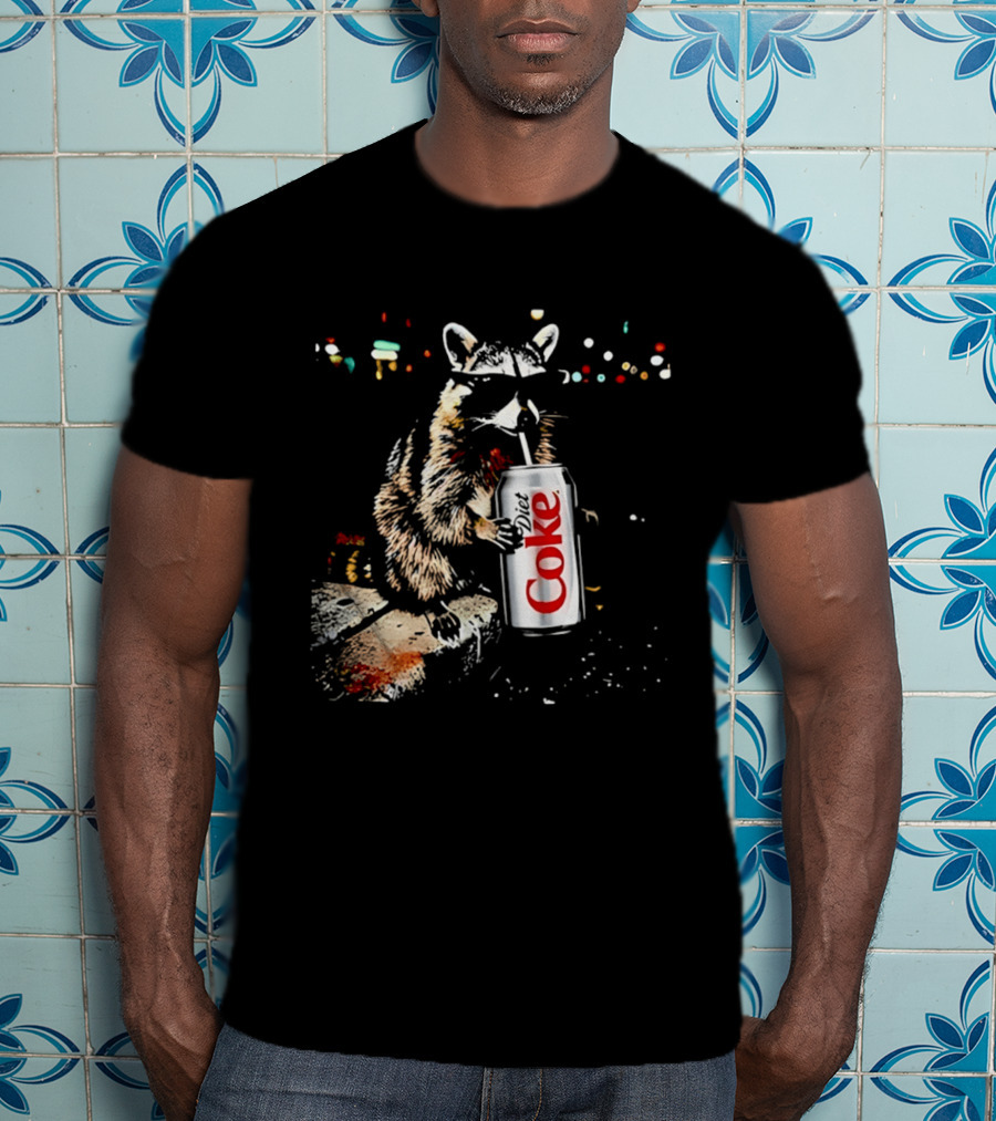 Three Raccoons Holding Diet Coke Can T-Shirt