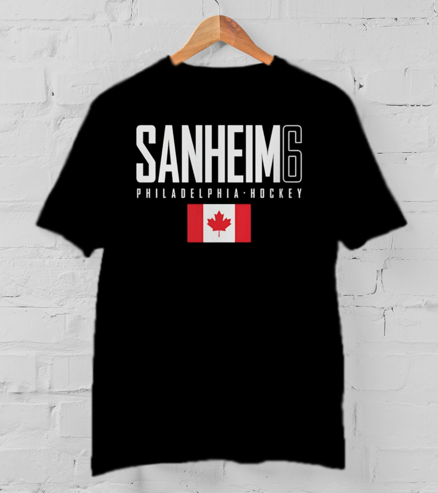 Sanheim 6 Philadelphia Hockey Canada Flag T-Shirt