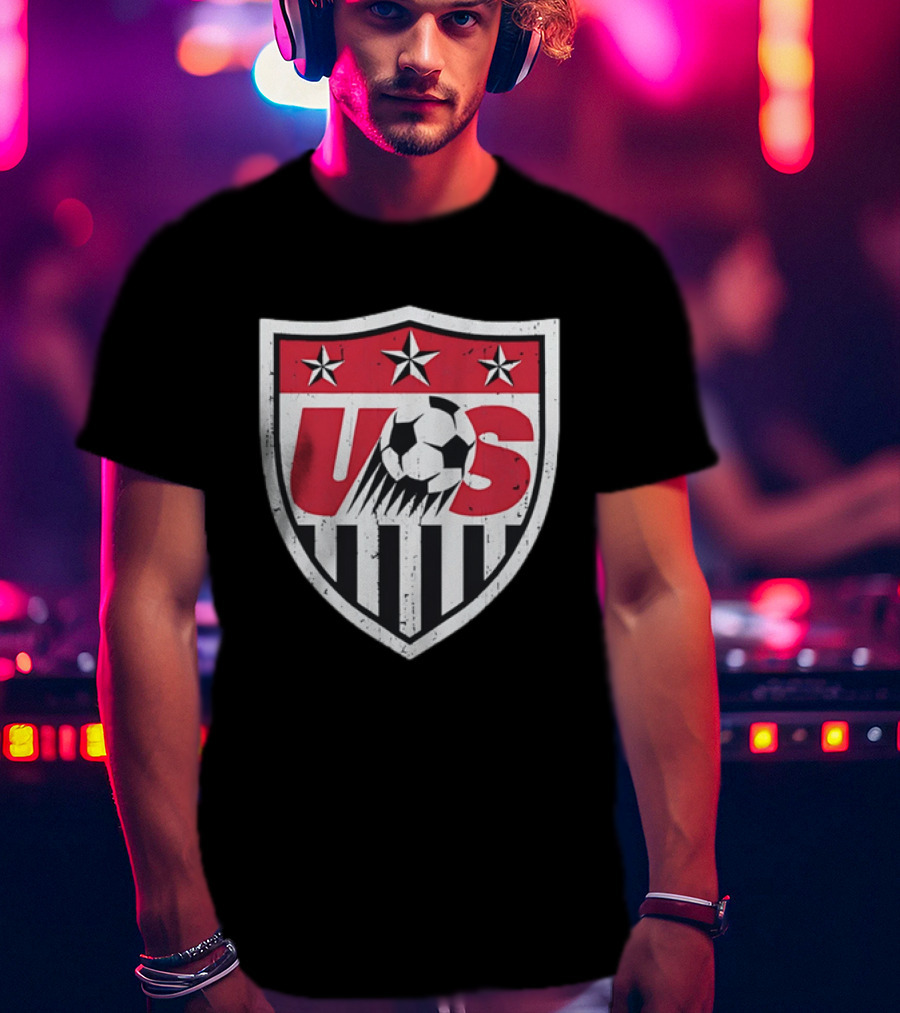 U.S. Soccer Stars And Stripes Emblem With Soccer Ball T-Shirt