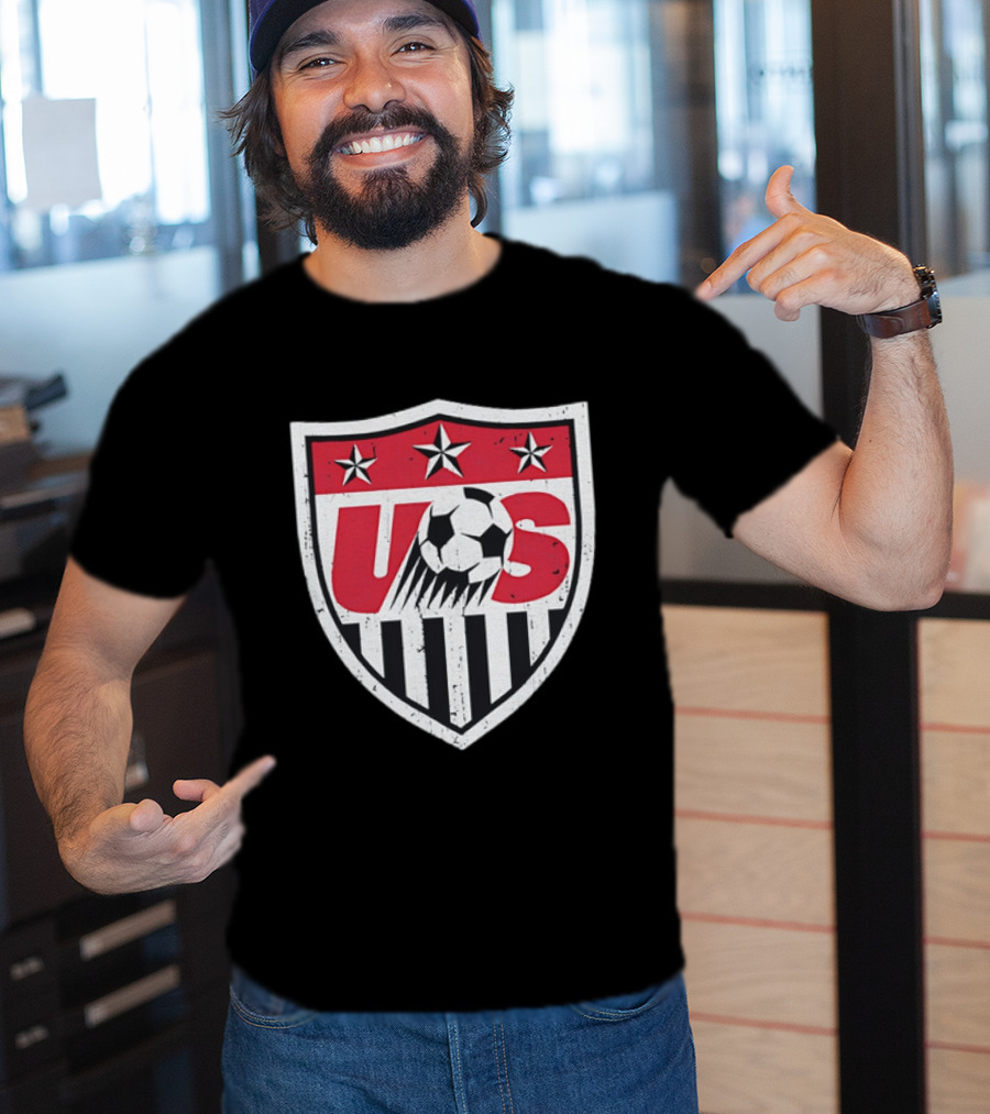 U.S. Soccer Stars And Stripes Emblem With Soccer Ball T-Shirt