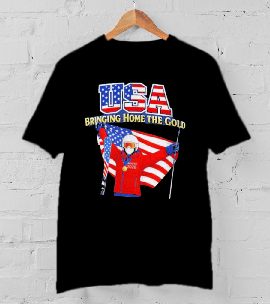 USA Bringing Home The Gold Winter 2026 Skiing Champion T-Shirt