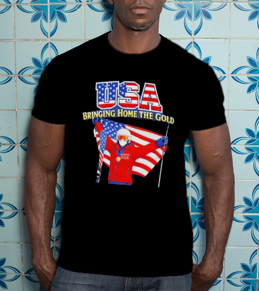 USA Bringing Home The Gold Winter 2026 Skiing Champion T-Shirt