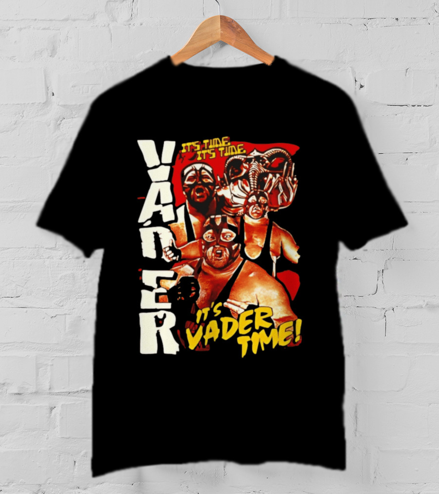 Vader It's Vader Time It's Time Wrestling Mask Collage T-Shirt